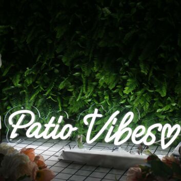 Patio Vibes White Neon Sign