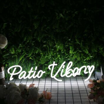 Patio Vibes White Neon Sign