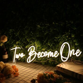 Two Become One Yellow Neon Sign