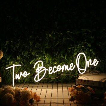 Two Become One Yellow Neon Sign
