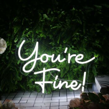 You Are Fine White Neon Sign