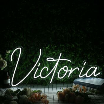 Victoria White Neon Sign