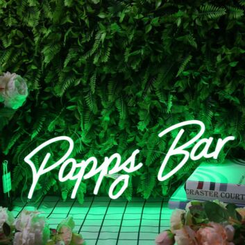 Popps Bar Green Neon Sign