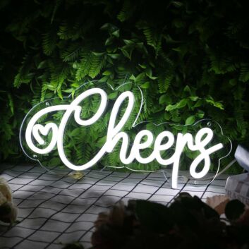 Cheers White Neon Sign