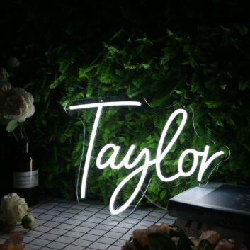 Taylor White Neon Sign