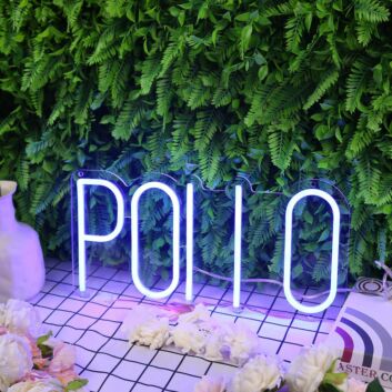 Pollo Blue Neon Sign