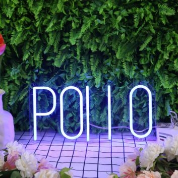 Pollo Blue Neon Sign