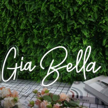 Gia Bella White Neon Sign