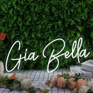 Gia Bella White Neon Sign