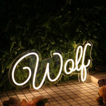 Wolf Yellow Neon Sign