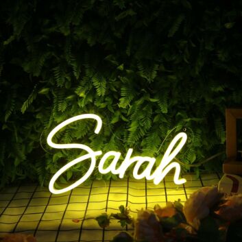 Sarah Yellow Neon Sign