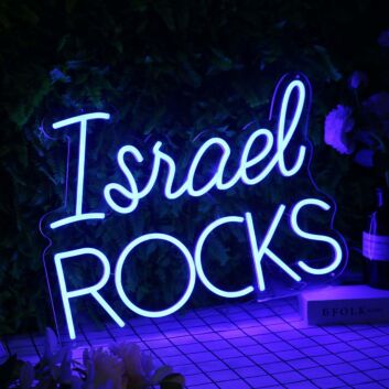 Israel Rocks Blue Neon Sign