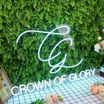 Crown Of Glory Blue Neon Sign