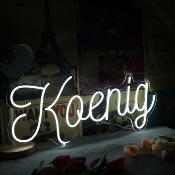 Koenig White Neon Sign