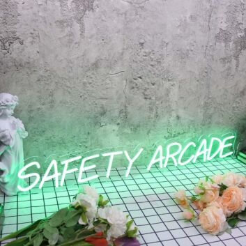 Safety Arcade Green Neon Sign