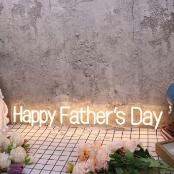 Happy Father's Day Yellow Neon Sign