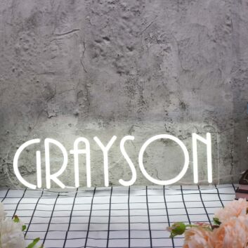 Grayson White Neon Sign