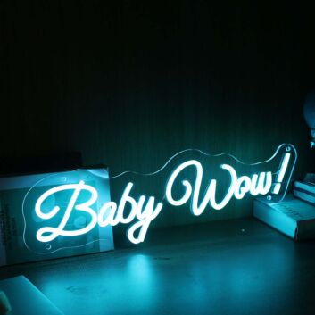 Baby Wow Blue Neon Sign