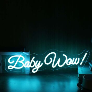 Baby Wow Blue Neon Sign