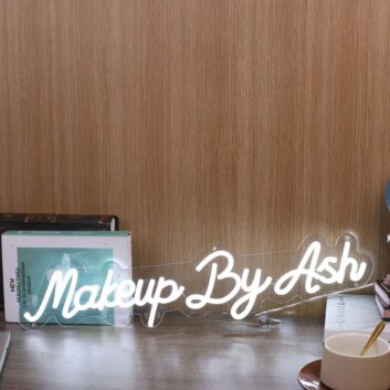 Makeup By Ash White Neon Sign