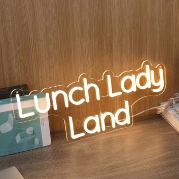 Lunch Lady Land Yellow Neon Sign