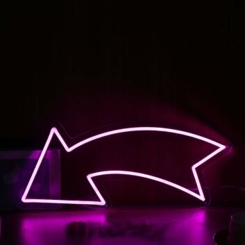 Left Arrow Purple Neon Sign