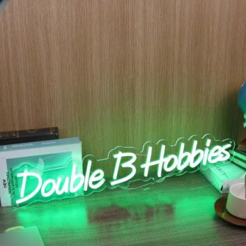 Double B Hobbies Green Neon Sign