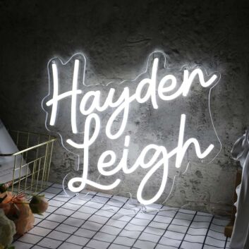 Hayden Leigh White Neon Sign