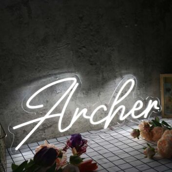Archer White Neon Sign