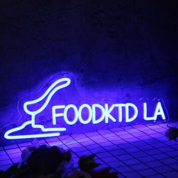 Food Kid LA Blue Neon Sign