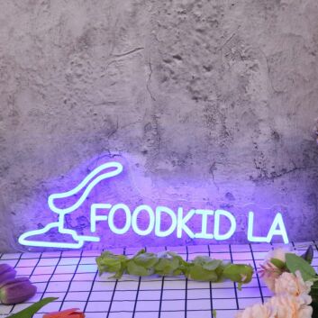 Food Kid LA Blue Neon Sign