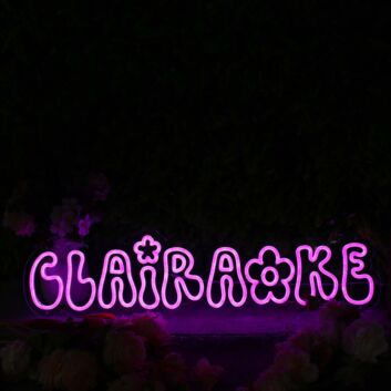 Clairaoke Purple Custom Neon Sign