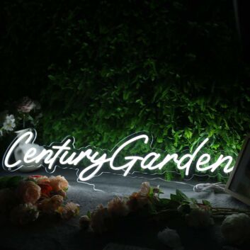 Century Garden White Neon Sign