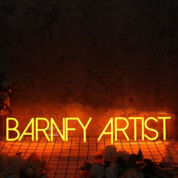 Barney Artist Orange Neon Sign