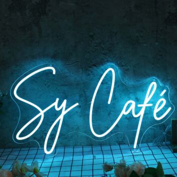 Sy Cafe Blue Neon Sign