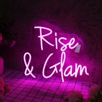 Rise And Glam Purple Neon Sign