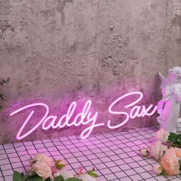 Daddy Sax Pink Neon Sign
