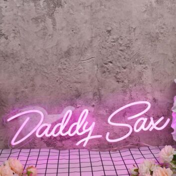 Daddy Sax Pink Neon Sign