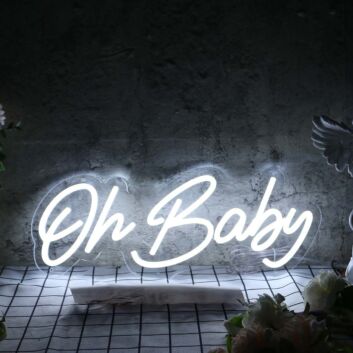 Oh Baby White Neon Sign