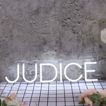 Judice White Neon Sign