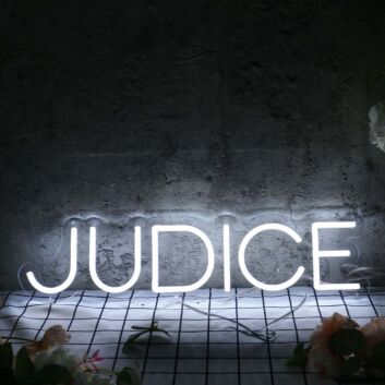 Judice White Neon Sign