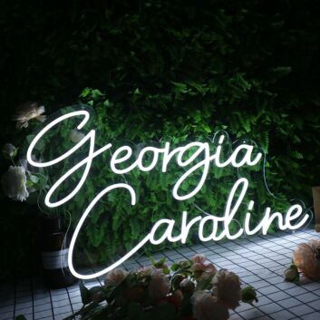 Georgia Caroline White Neon Sign