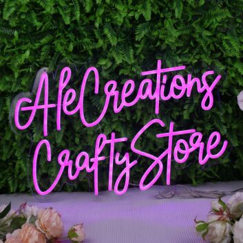 Ale Creations Crafty Store Pink Neon Sign