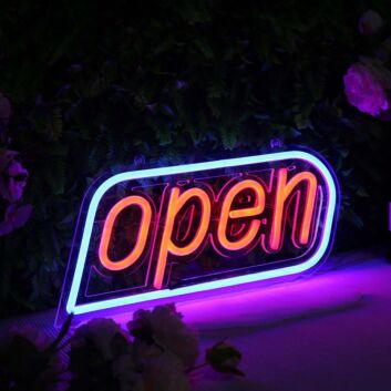 Open Red Neon Sign
