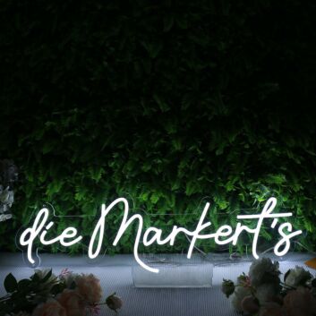Die Markert's White Neon Sign