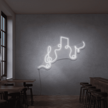 Music Notes and Treble Clef LED Neon Sign