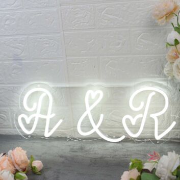 A And R White Custom Neon Sign
