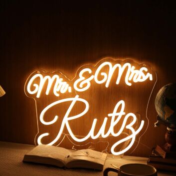 Mr And Mrs Ruty Yellow Neon Sign