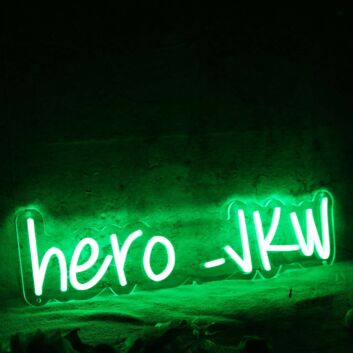 Hero JKW Green Neon Sign