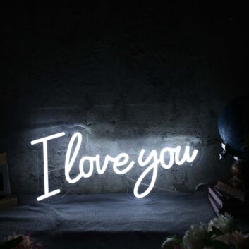I Love You White LED Custom Neon Sign
